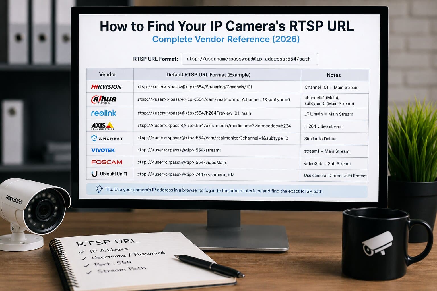 How to find you IP Camera RTSP URL?
