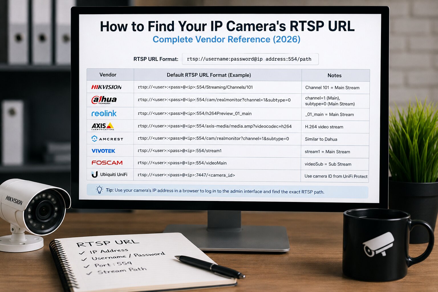 How to Find Your IP Camera's RTSP URL - Complete Vendor Reference (2026 ...